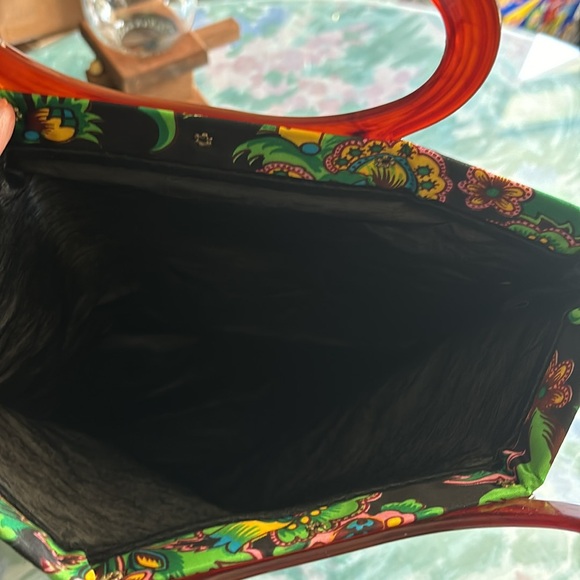 Lady’s Pride Tote Handbag Carryall with Oval Tortoise Handles - Picture 6 of 7